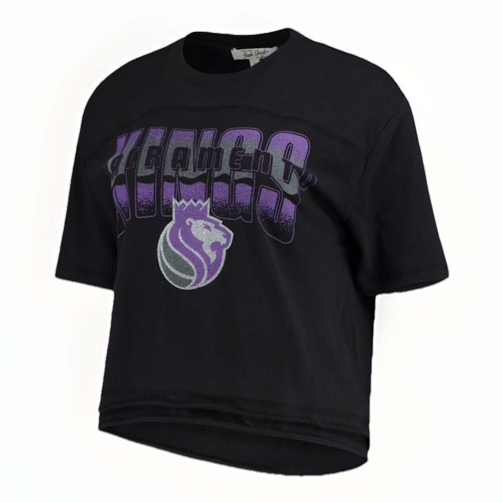 Sacramento Kings Junk Food Women's Gradient Crop Top, Black, Size XL, NWT